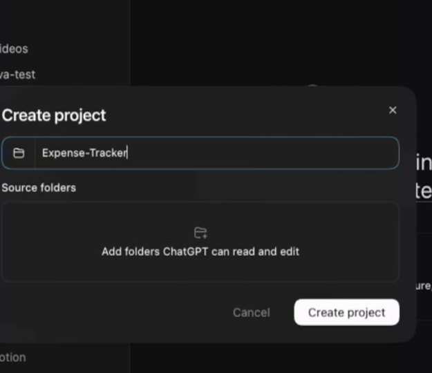 إنشاء Project وإضافة مجلد الموقع داخل ChatGPT