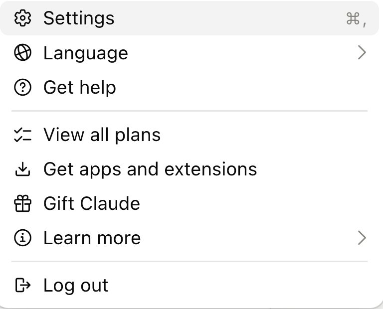 من قائمة الحساب اختاروا Settings